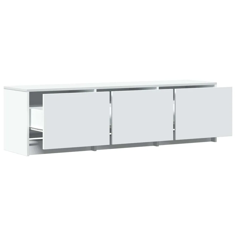 Meuble TV avec LED Blanc 140 x 34 x 40 cm Bois d’ingénierie - 10