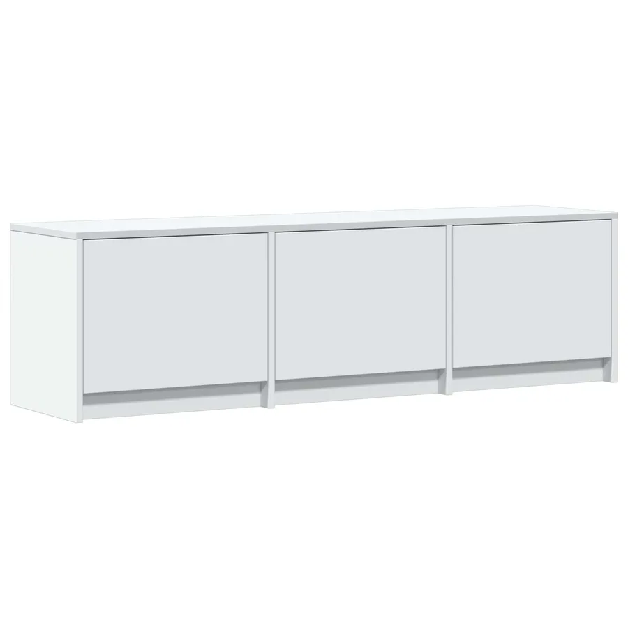 Meuble TV avec LED Blanc 140 x 34 x 40 cm Bois d’ingénierie - 5