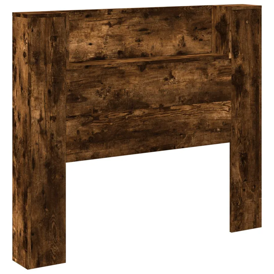 Tête de lit de rangement avec LED Chêne fumé Bois d'ingénierie - 2