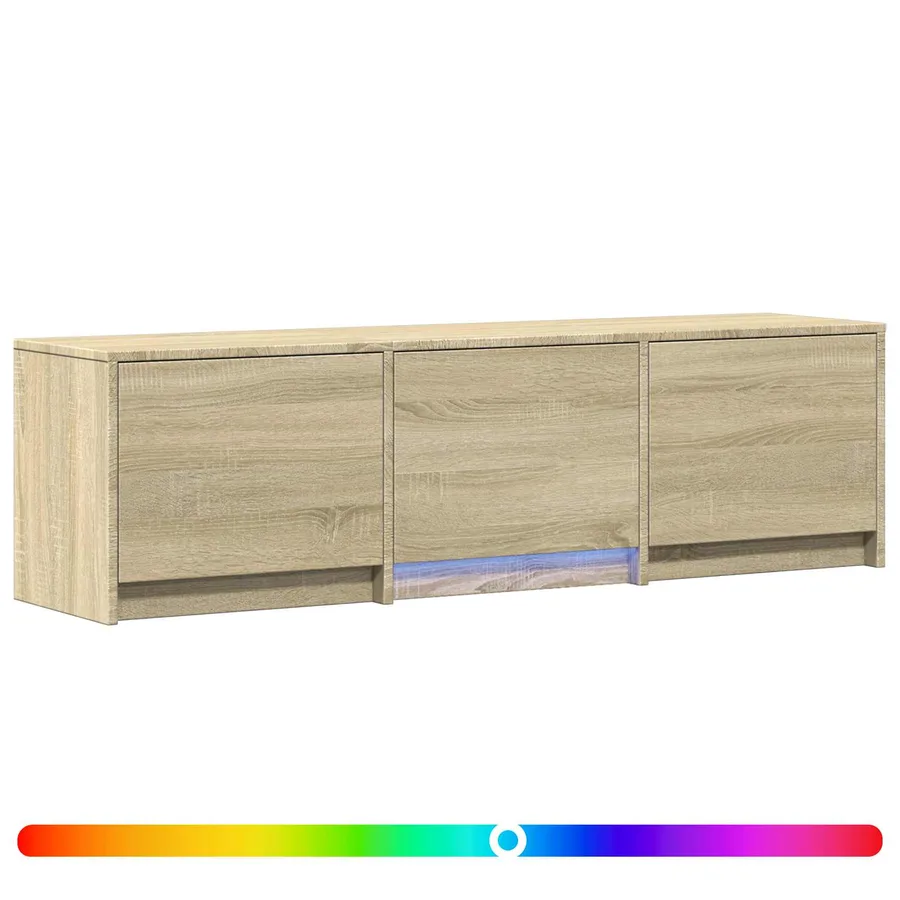 Meuble TV avec LED 140 x 34 x 40 cm Chêne Sonoma - 2