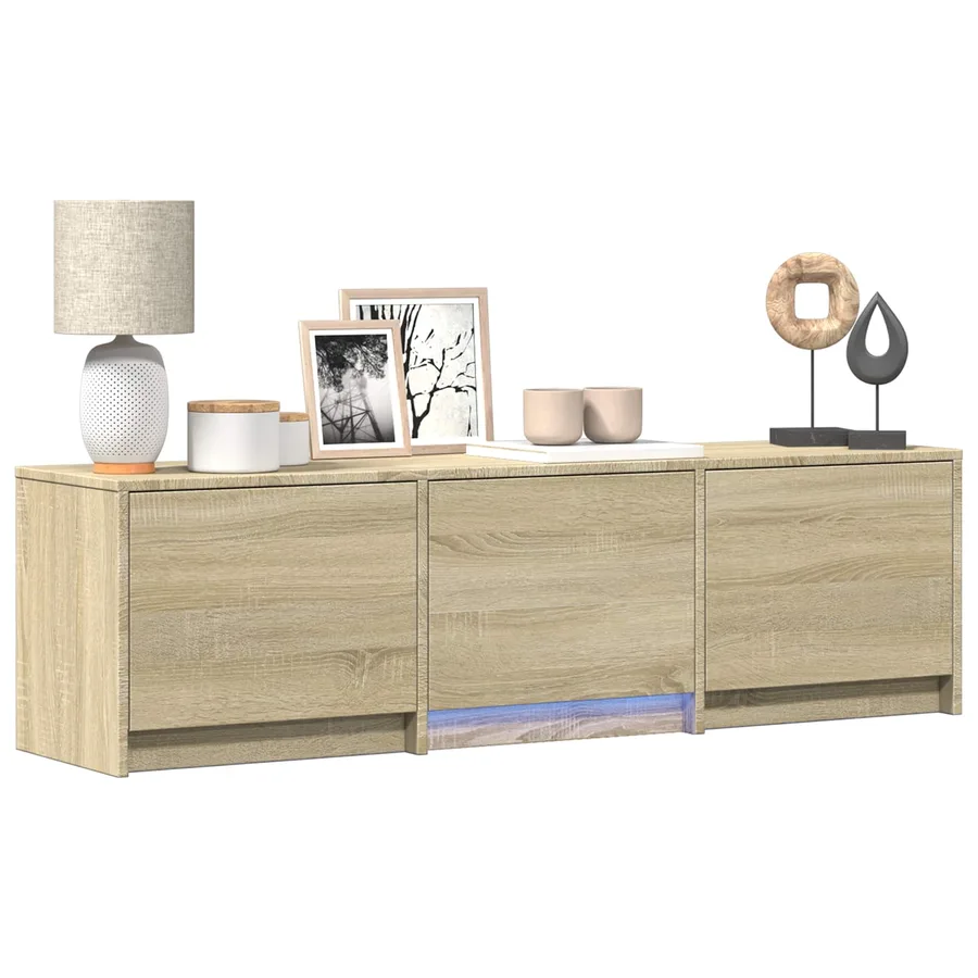 Meuble TV avec LED 140 x 34 x 40 cm Chêne Sonoma - 3