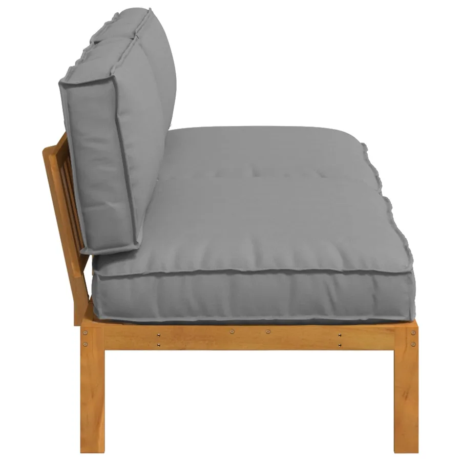 Ensemble de Canapés Uni 2 pcs Gris Bois d'Acacia Massif - 7