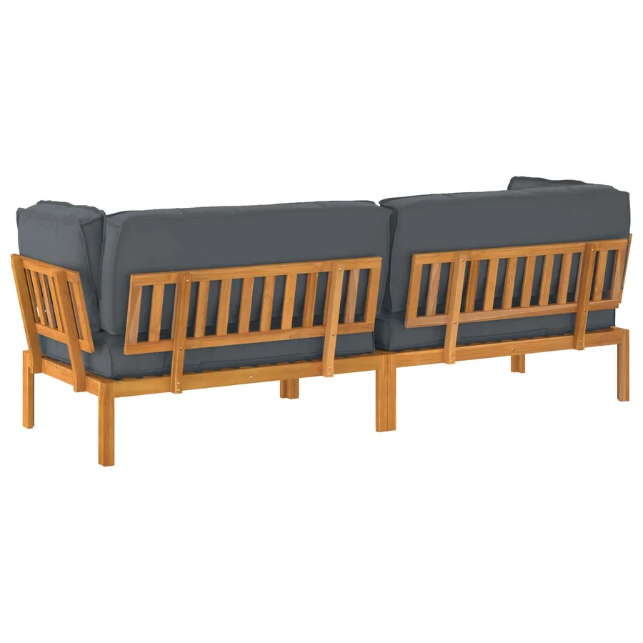 Ensemble de Canapés Uni 2 pcs Anthracite Bois d'Acacia Massif - 8