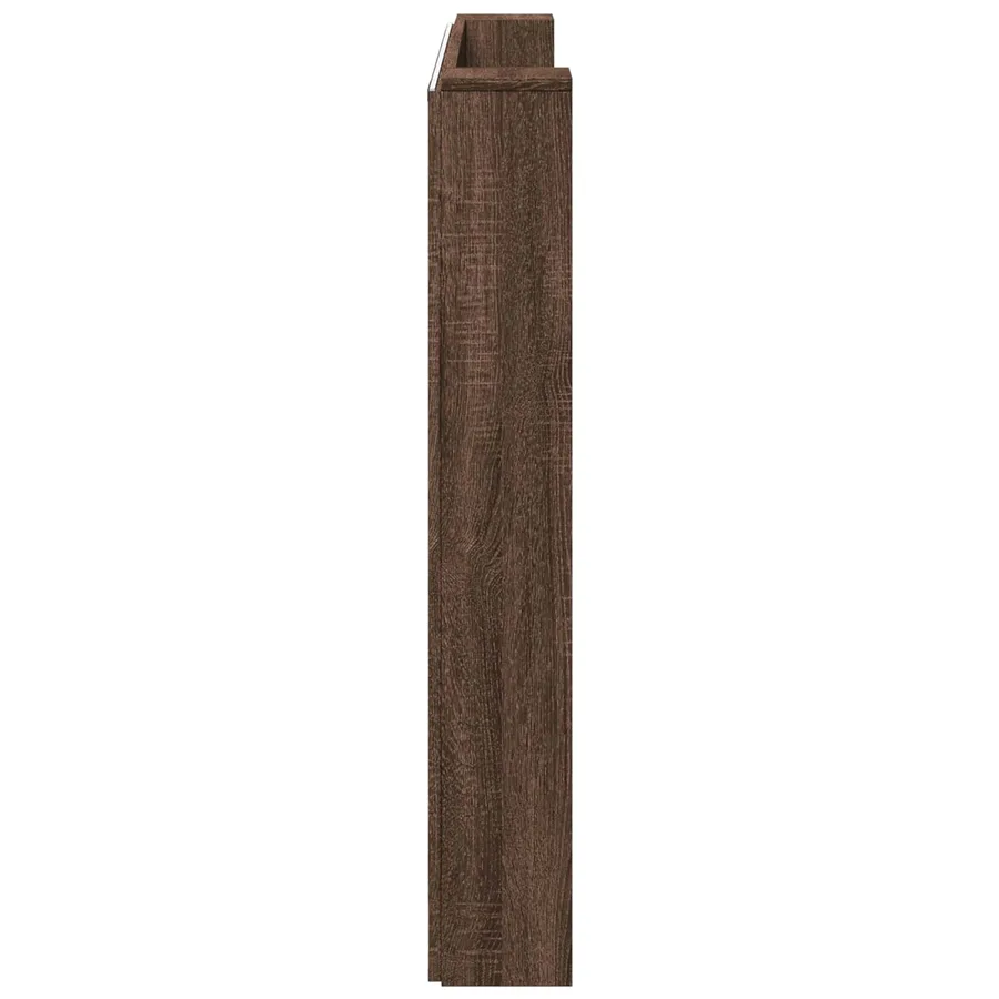 Tête de lit de rangement avec LED Chêne brun Bois d'ingénierie - 6