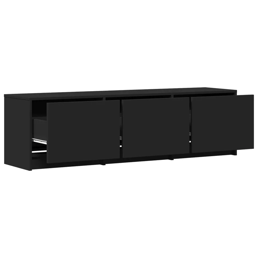 Meuble TV avec LED 140 x 34 x 40 cm Noir Bois d’ingénierie - 8