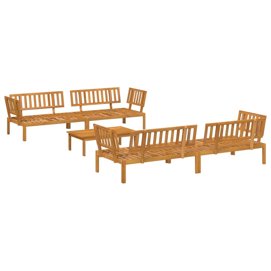 Ensemble de Canapés Uni 5 pcs Anthracite Bois d'Acacia Massif - 3