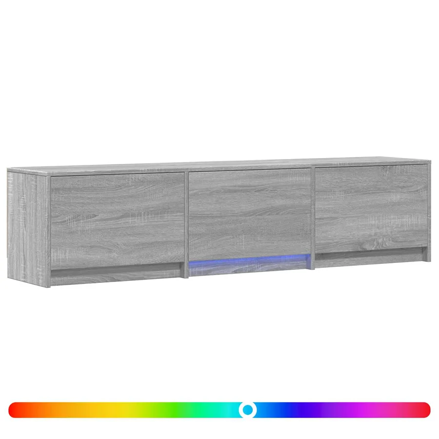 Meuble TV avec LED 165x34x40 cm Gris Sonoma Bois d’ingénierie - 2