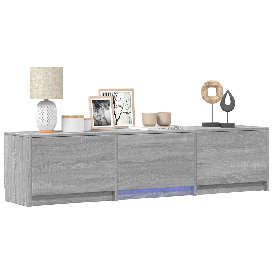 Meuble TV avec LED 165x34x40 cm Gris Sonoma Bois d’ingénierie - 3