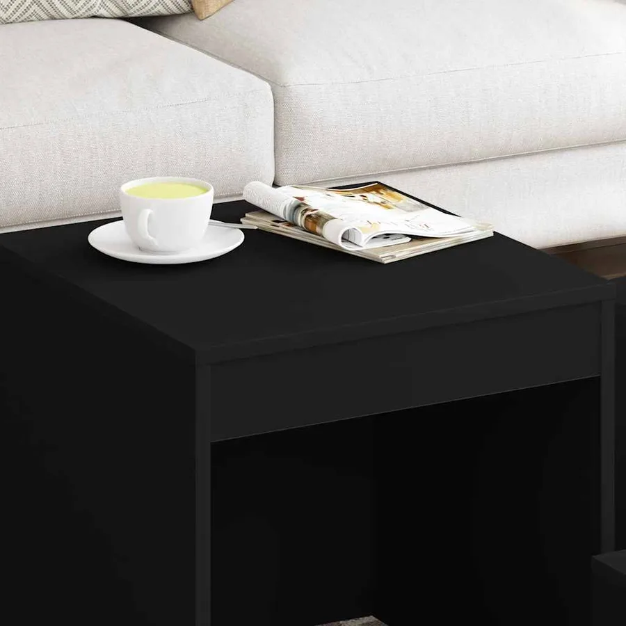 Tables gigognes 3 pcs Noir Aggloméré - 3
