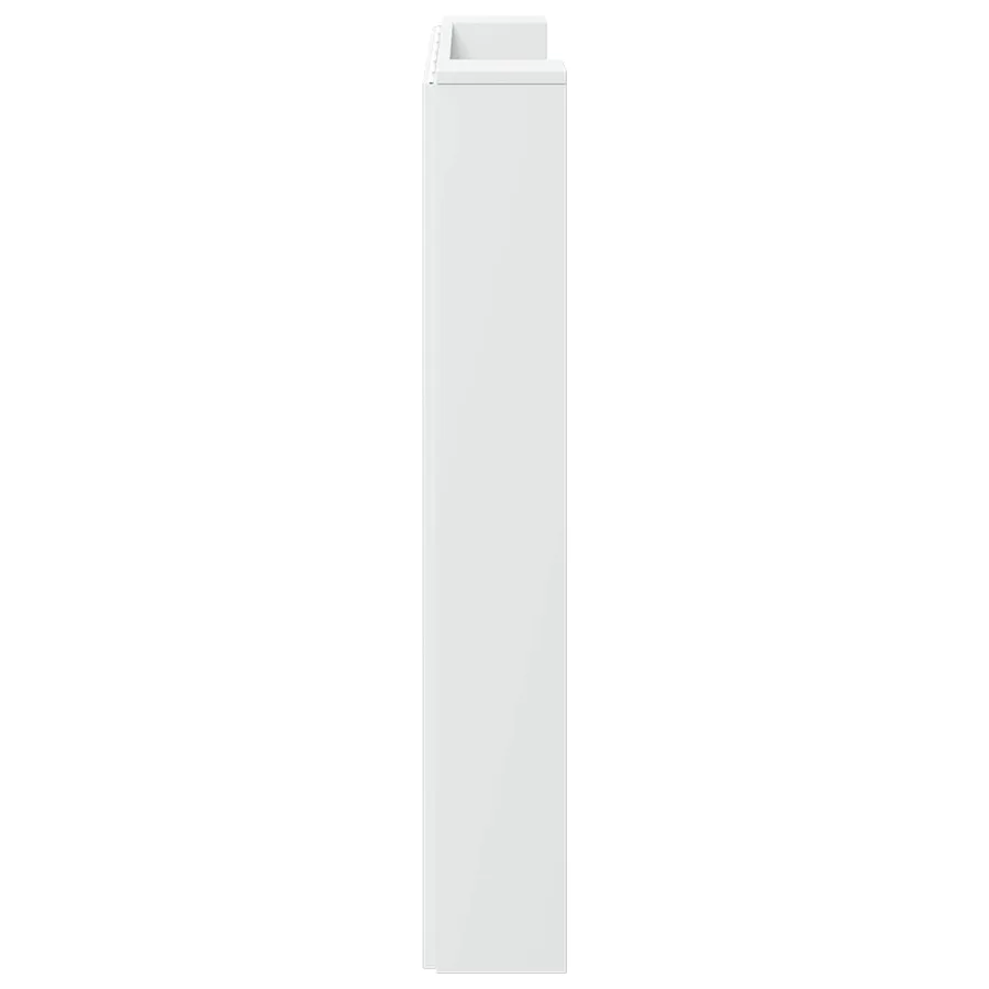 Tête de lit de rangement avec LED Blanc Bois d'ingénierie - 6