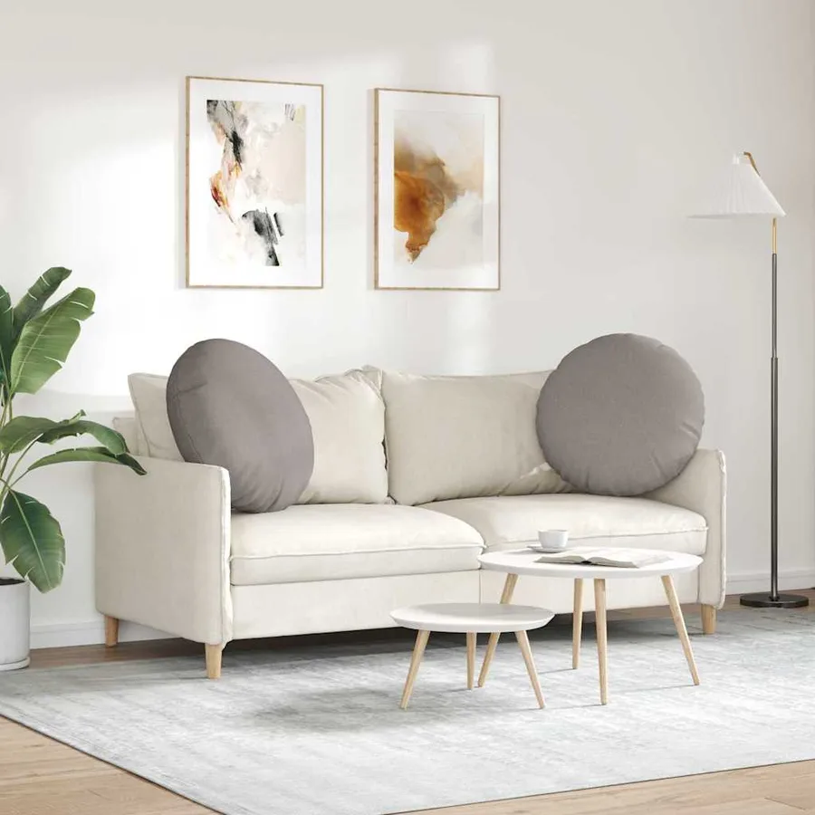 Coussins de siège 2 pcs Taupe Ø80 x 29 cm tissu - 4