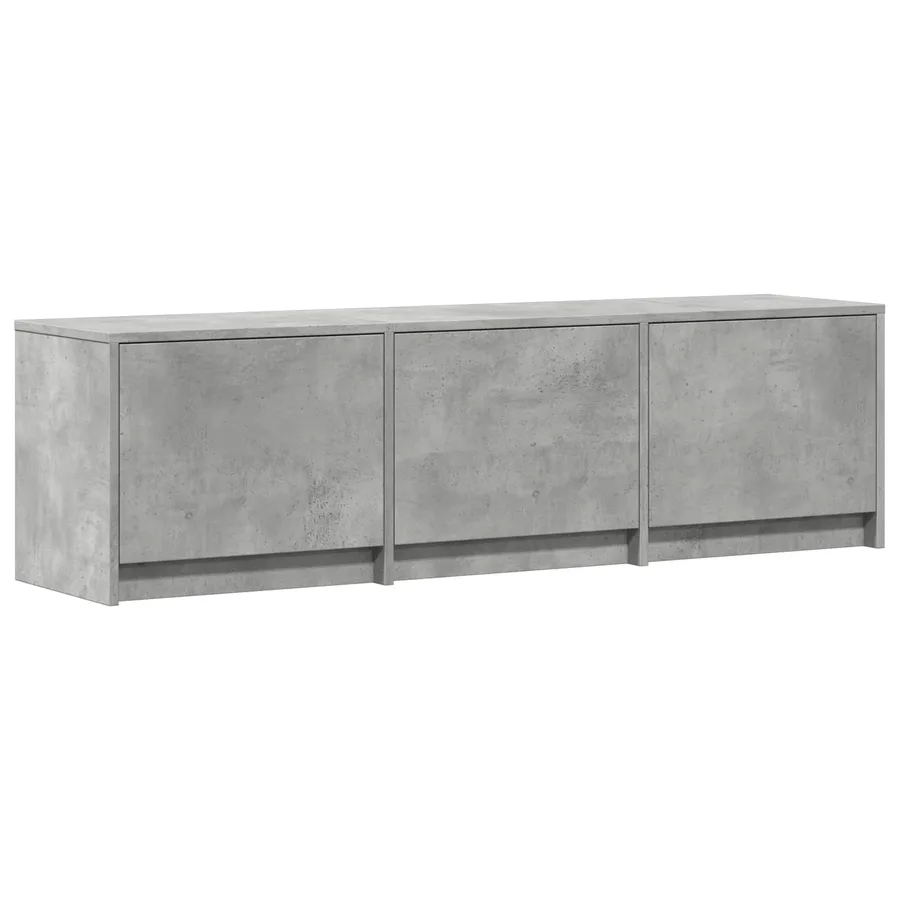 Meuble TV avec LED 140x34x40 cm Gris Béton Bois d’ingénierie - 5
