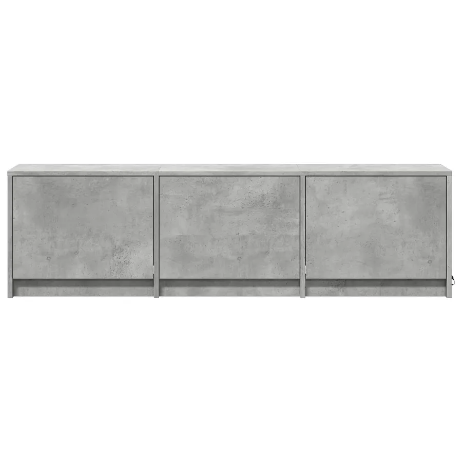 Meuble TV avec LED 140x34x40 cm Gris Béton Bois d’ingénierie - 6