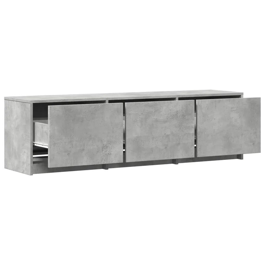 Meuble TV avec LED 140x34x40 cm Gris Béton Bois d’ingénierie - 8