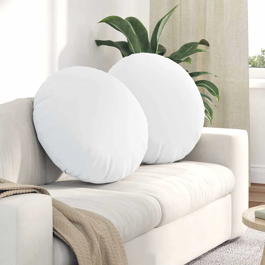 Coussins de siège 2 pcs Blanc Ø80 x 29 cm tissu