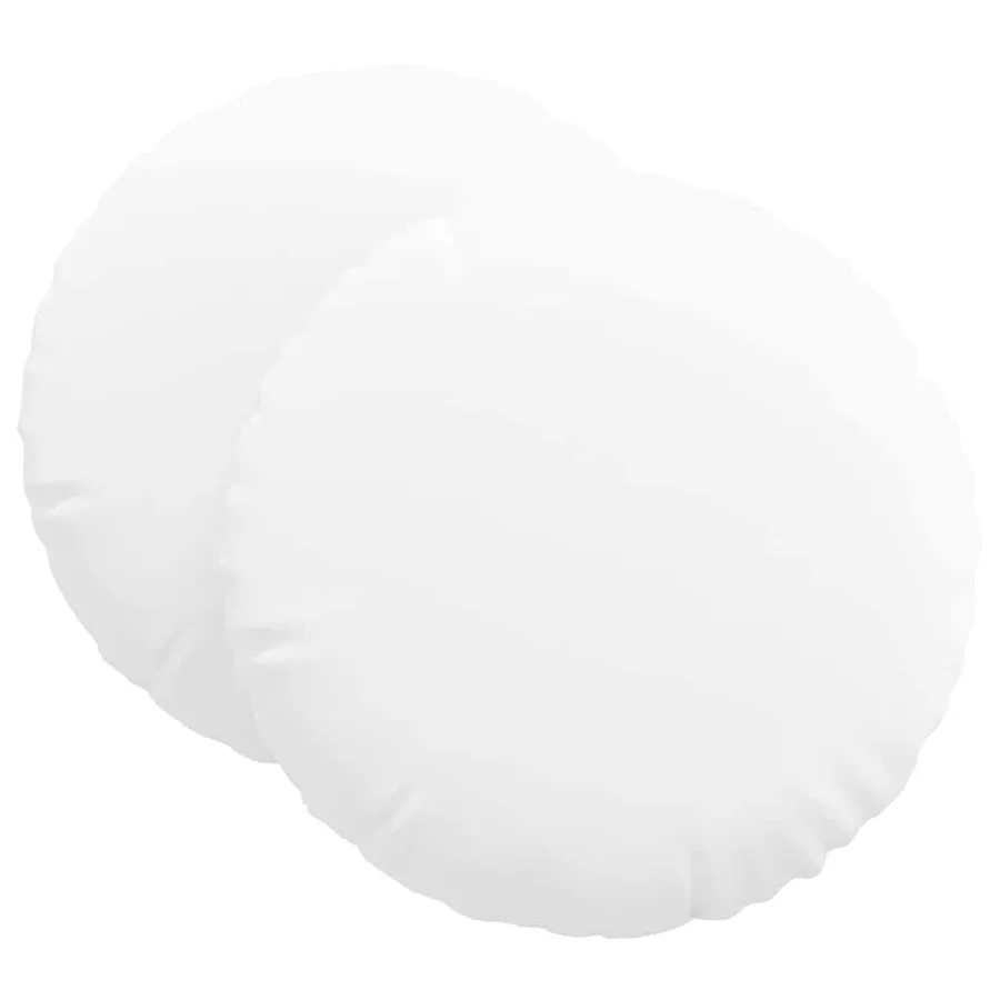 Coussins de siège 2 pcs Blanc Ø80 x 29 cm tissu - 2