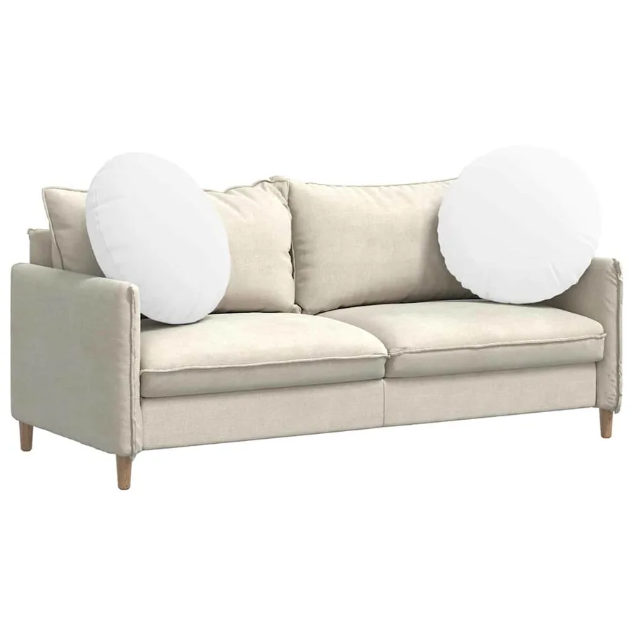 Coussins de siège 2 pcs Blanc Ø80 x 29 cm tissu - 3