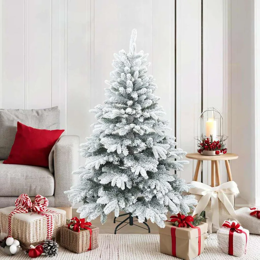 Sapin de Noël artificiel à branches pliantes, duveteux de neige