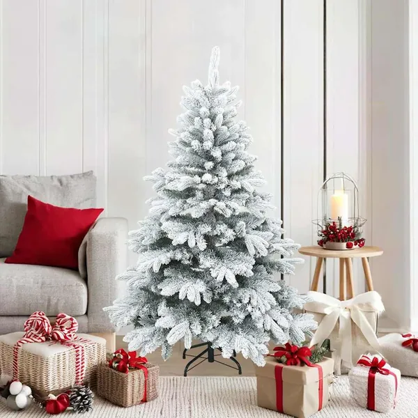 Sapin de Noël artificiel à branches pliantes, duveteux de neige