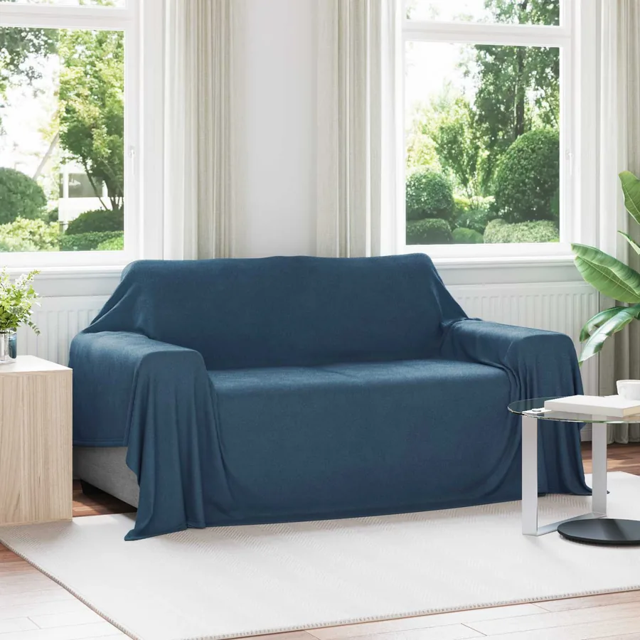 Couvertures à jeter 6 pcs Bleu marine 280 x 210 cm Toison