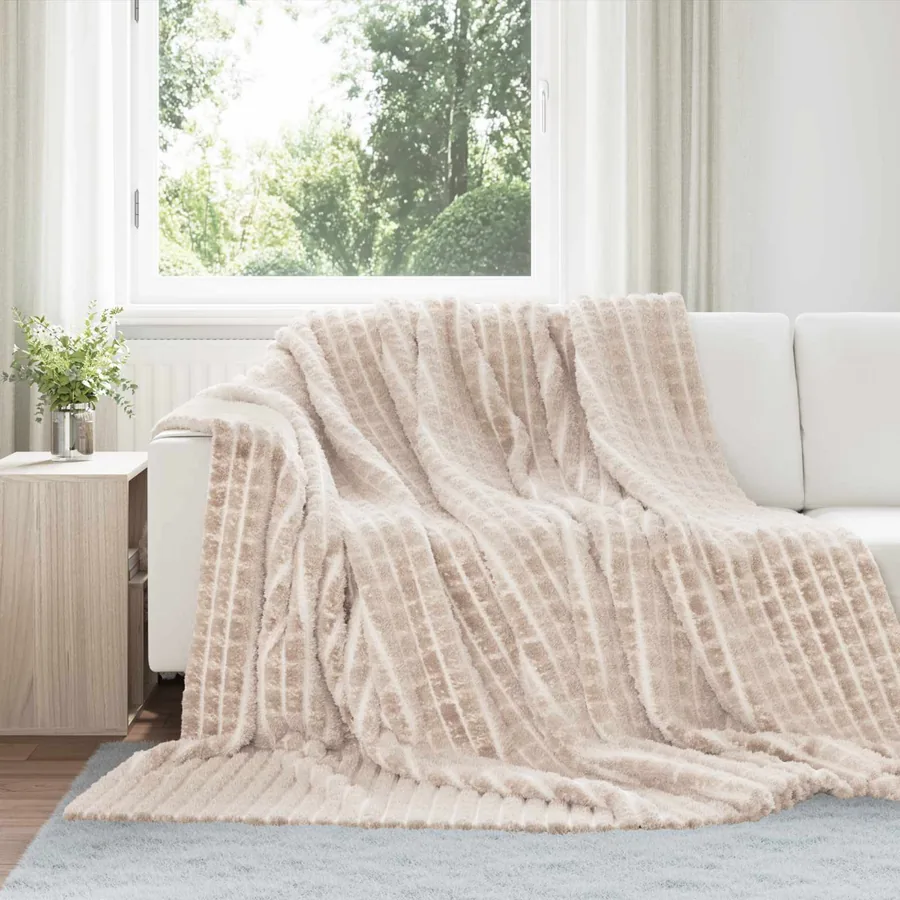 Couvertures à jeter 6 pcs Beige 240 x 220 cm Toison