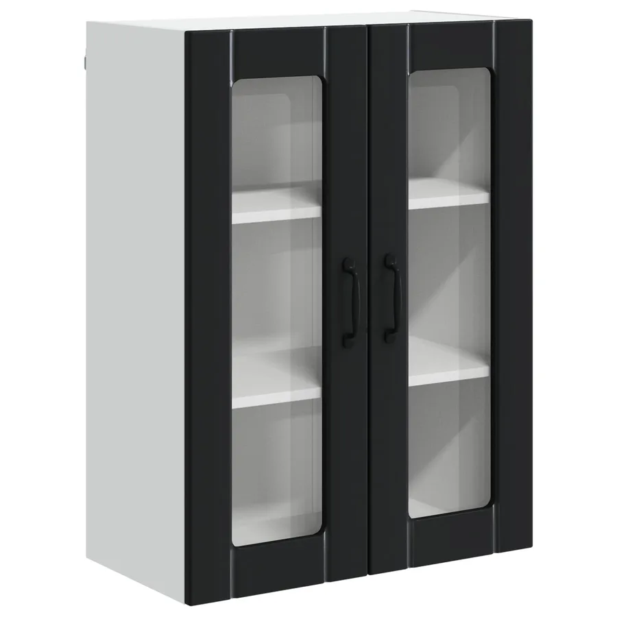 Cabinet en verre mural LUCCA Noir 60 x 31 x 80 cm - 2