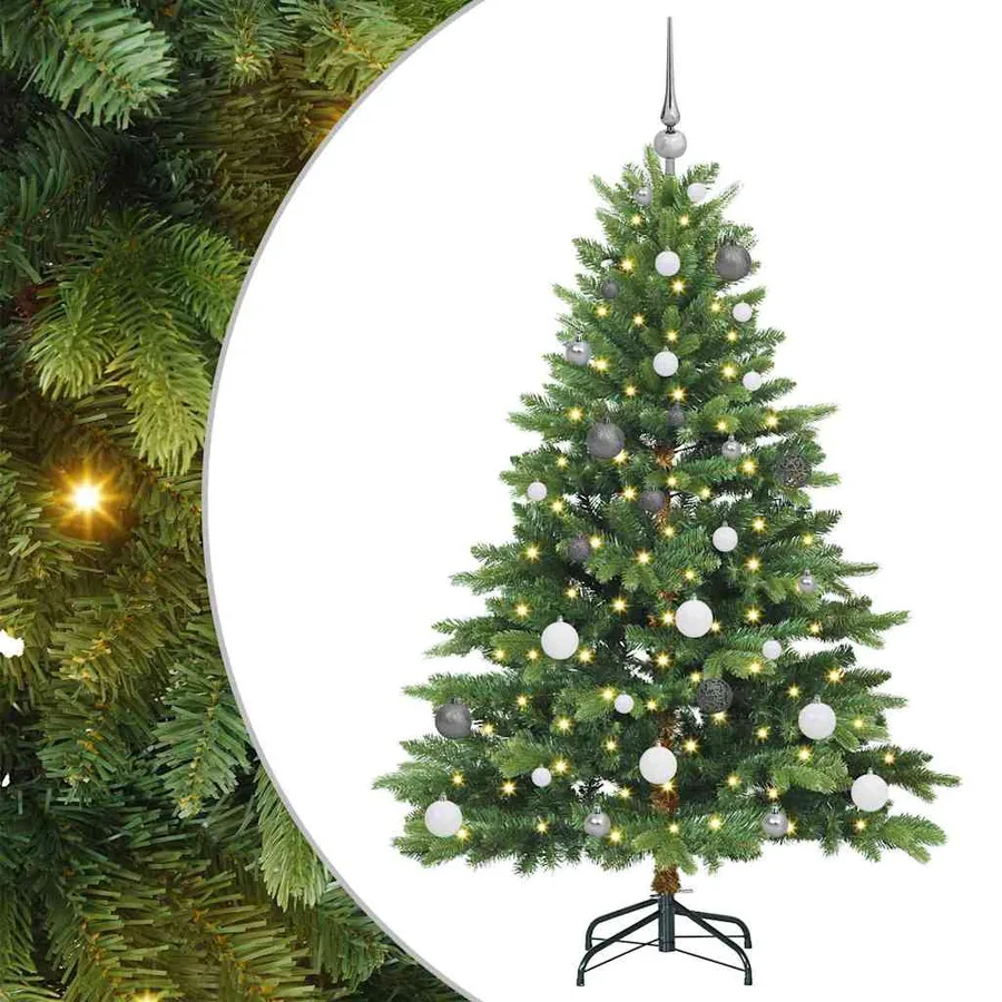 Sapin de Noël artificiel avec 150 LED Vert 150 cm PE et PVC - 2