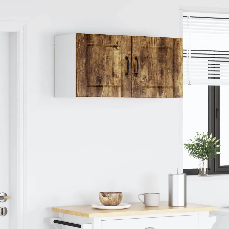 Meuble mural LUCCA Chêne fumé 80 x 31 x 40 cm Bois d'ingénierie - 4
