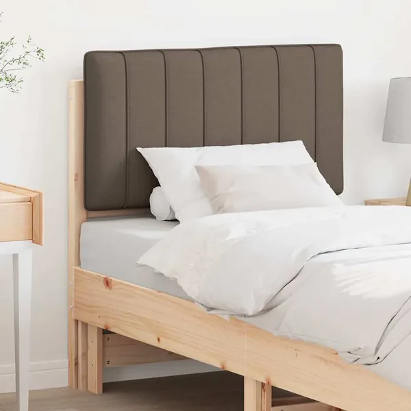 Tête de lit capitonnée Marron et Taupe 80 cm Pin massif