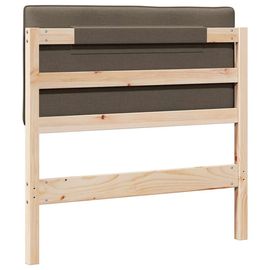 Tête de lit capitonnée Marron et Taupe 80 cm Pin massif - 6