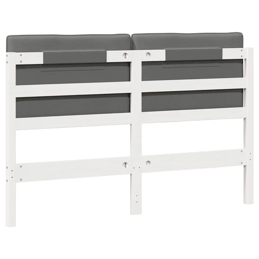 Tête de lit capitonnée Blanc et gris clair 140 cm Pin massif - 6