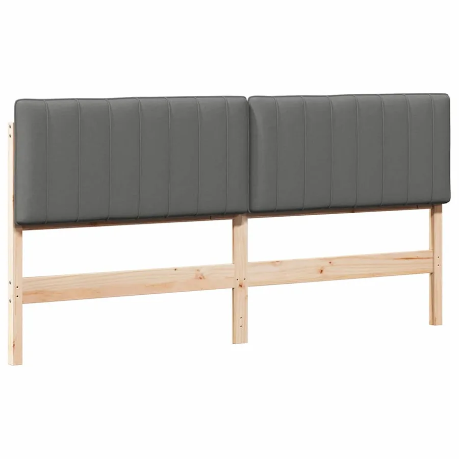 Tête de lit capitonnée Marron et gris clair 180 cm Pin massif - 2