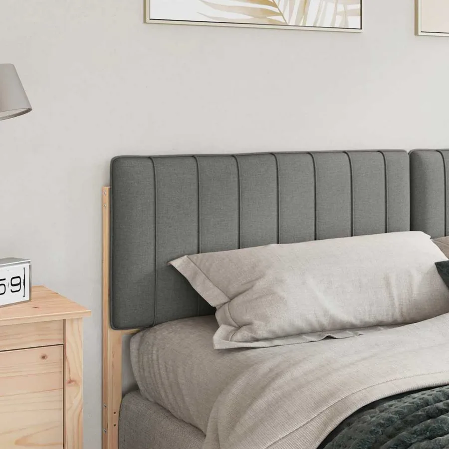 Tête de lit capitonnée Marron et gris clair 180 cm Pin massif - 3