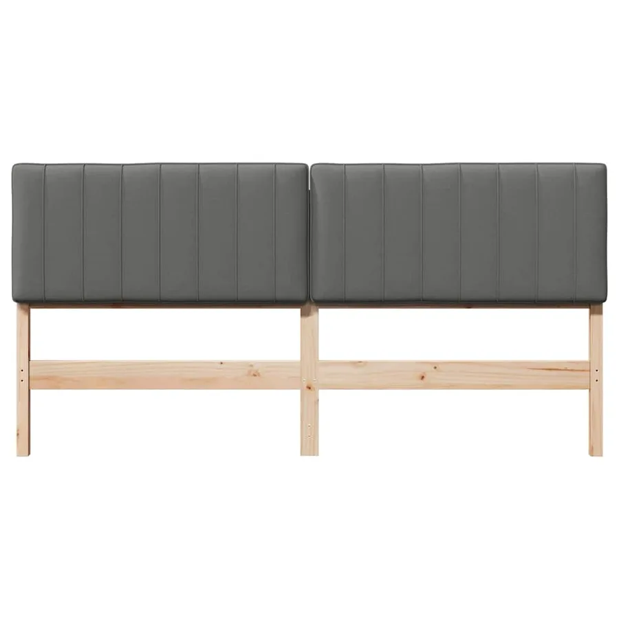 Tête de lit capitonnée Marron et gris clair 180 cm Pin massif - 4
