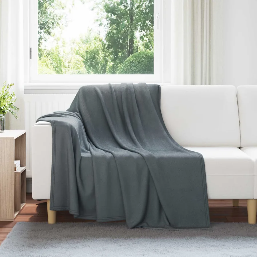 Couvertures à jeter 6 pcs Gris foncé 200 x 150 cm Toison