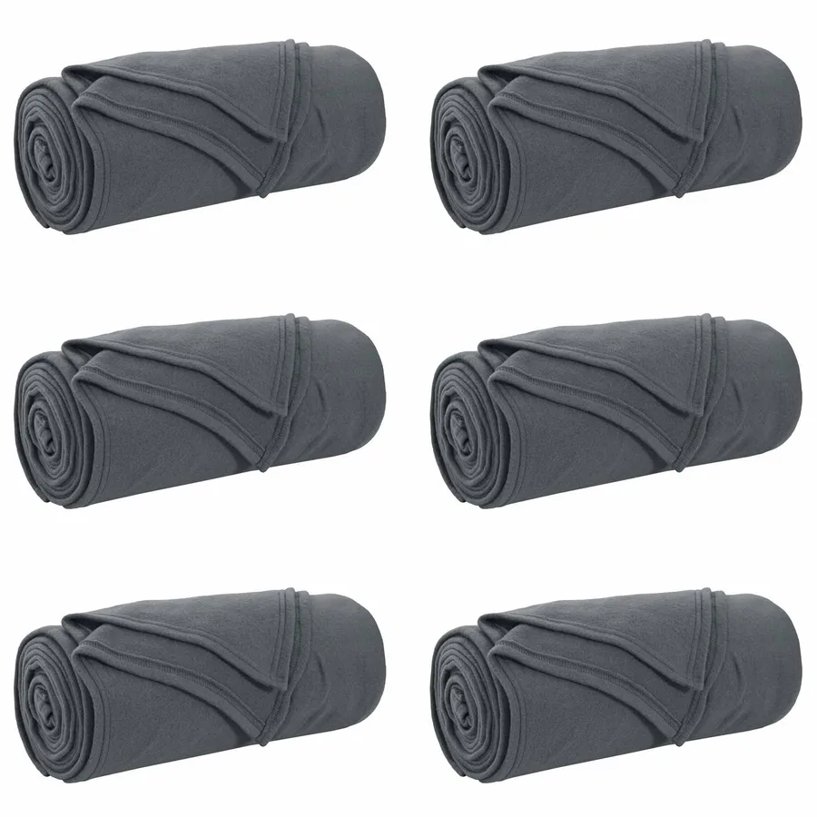 Couvertures à jeter 6 pcs Gris foncé 200 x 150 cm Toison - 2