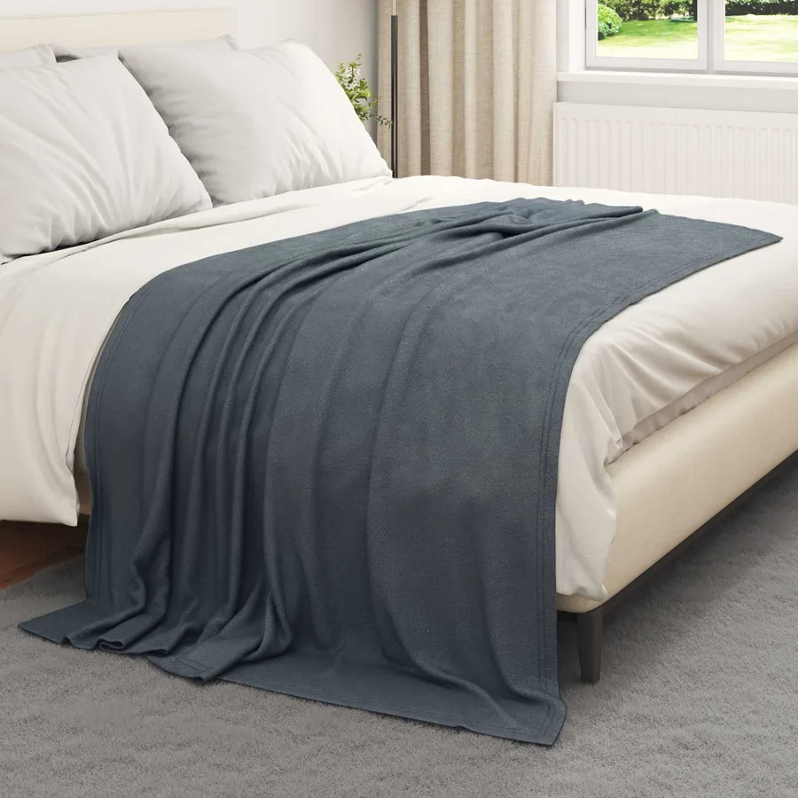 Couvertures à jeter 6 pcs Gris foncé 200 x 150 cm Toison - 3