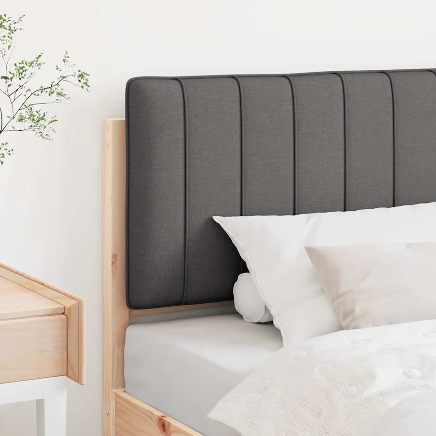 Tête de lit capitonnée Brun et gris foncé 80 cm Pin massif - 3