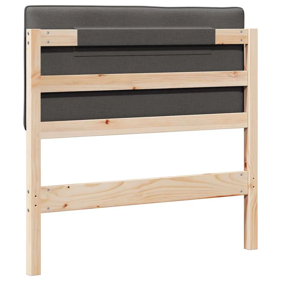 Tête de lit capitonnée Brun et gris foncé 80 cm Pin massif - 6