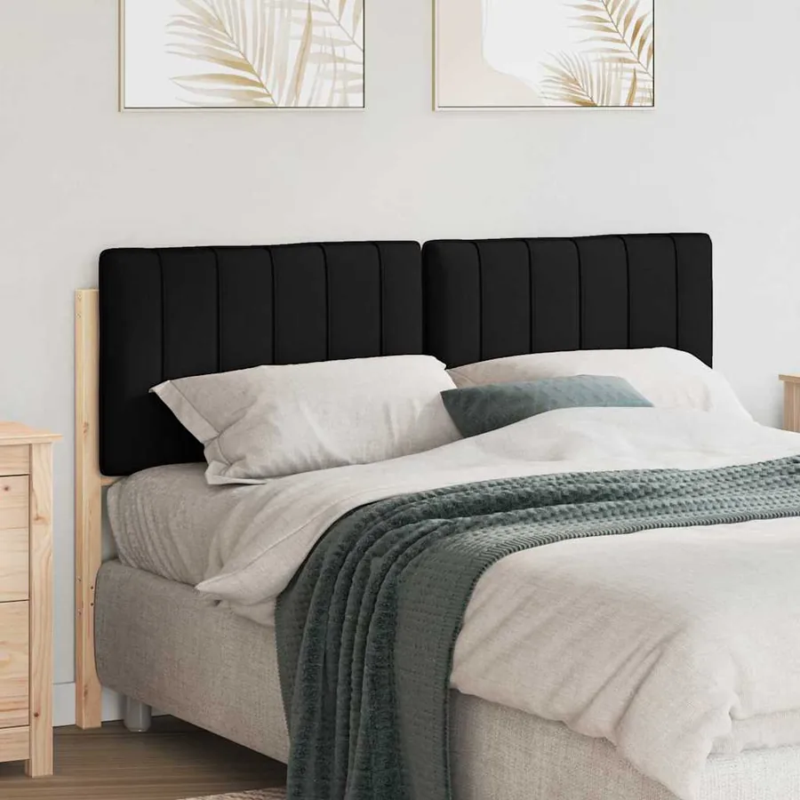 Tête de lit capitonnée Marron et Noir 140 cm Pin massif