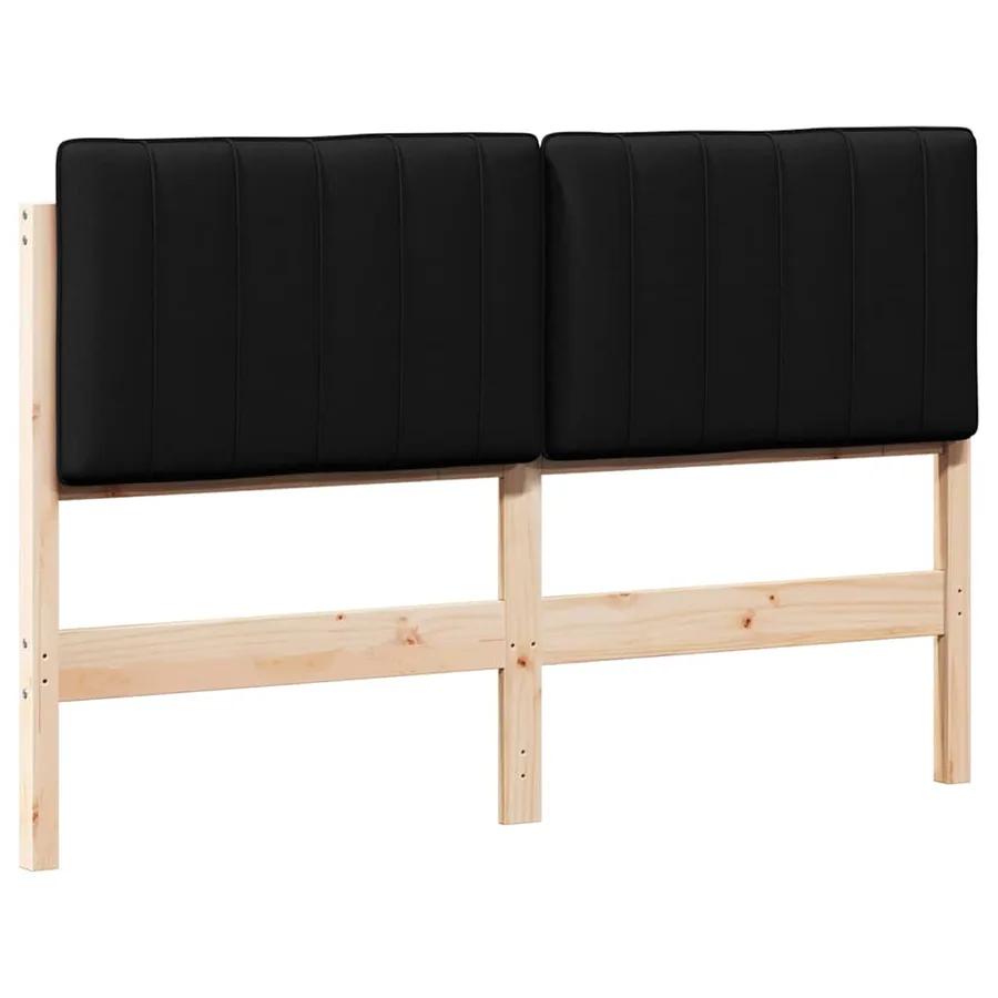 Tête de lit capitonnée Marron et Noir 140 cm Pin massif - 2
