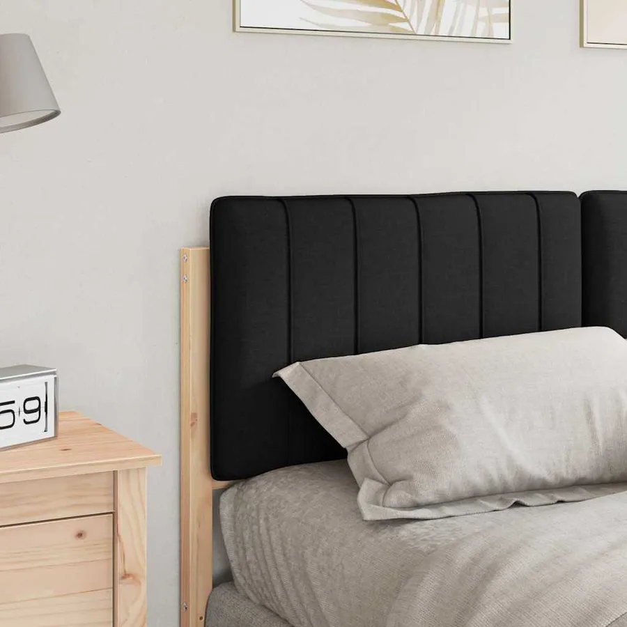 Tête de lit capitonnée Marron et Noir 140 cm Pin massif - 3