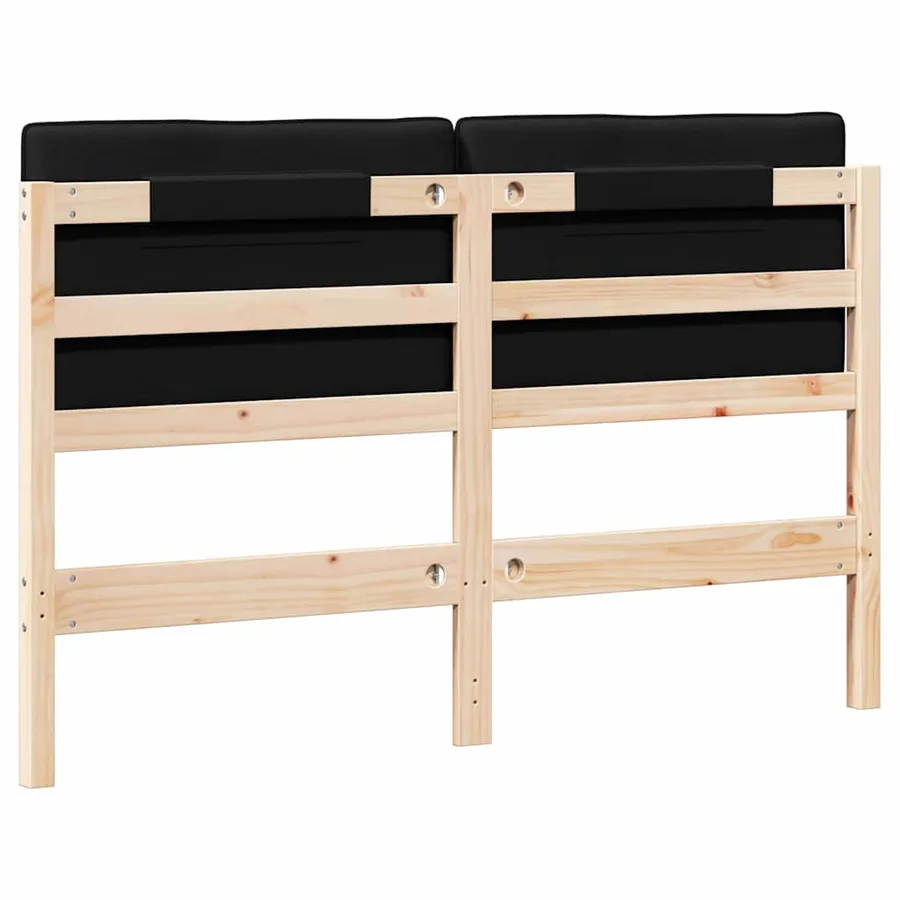 Tête de lit capitonnée Marron et Noir 140 cm Pin massif - 6