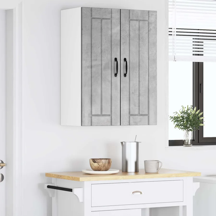 Meuble mural LUCCA 2 pcs Gris béton 30 x 31 x 80 cm - 4