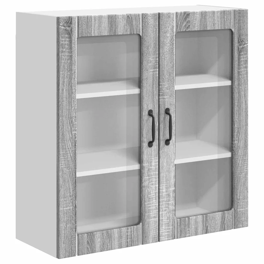 Cabinet en verre mural LUCCA Sonoma gris 80 x 31 x 80 cm - 2