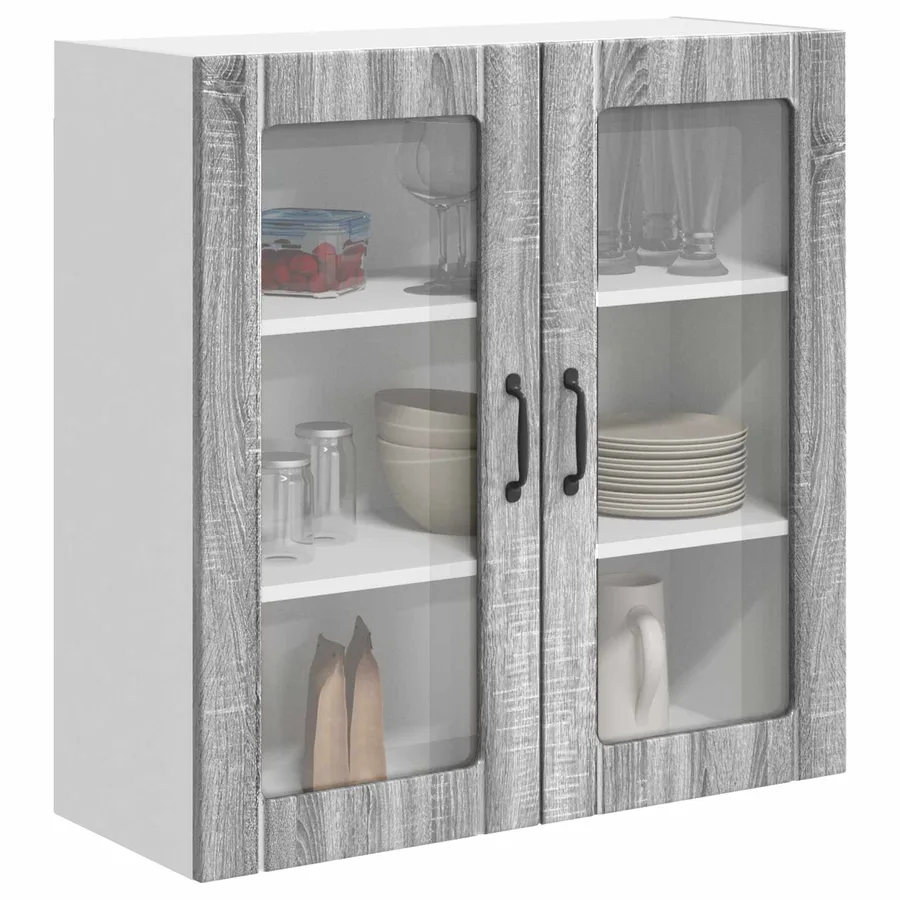 Cabinet en verre mural LUCCA Sonoma gris 80 x 31 x 80 cm - 3