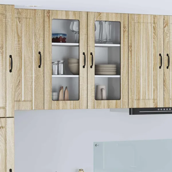 Cabinet en verre mural LUCCA Chêne Sonoma 80 x 31 x 80 cm