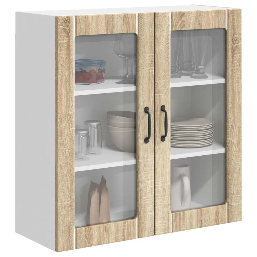 Cabinet en verre mural LUCCA Chêne Sonoma 80 x 31 x 80 cm - 3