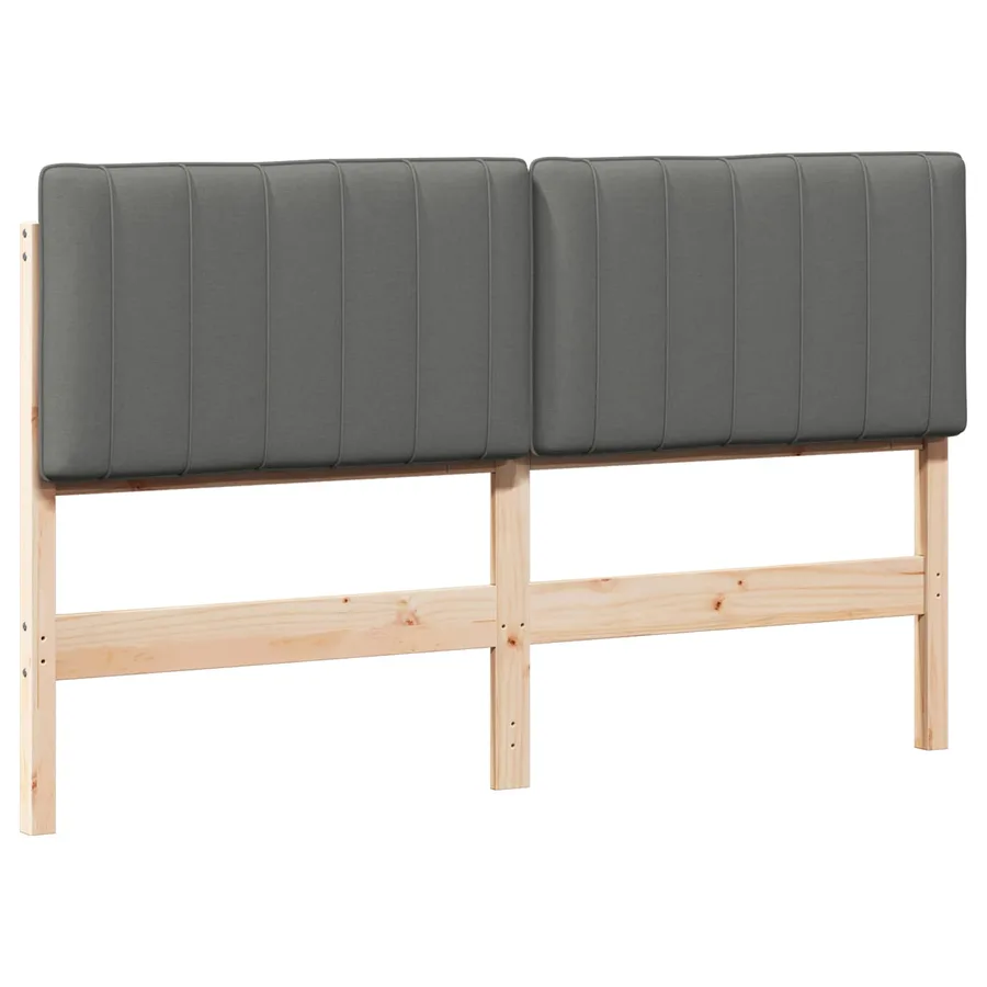 Tête de lit capitonnée Marron et gris clair 160 cm Pin massif - 2