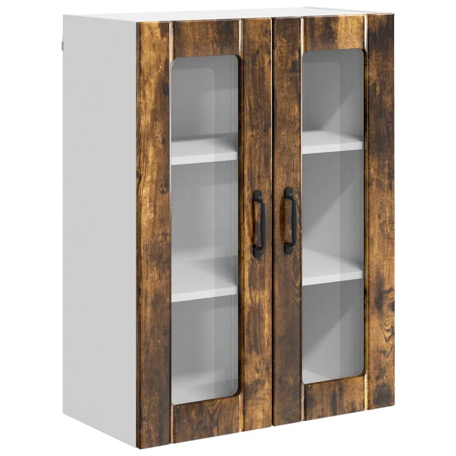 Cabinet en verre mural LUCCA Chêne fumé 60 x 31 x 80 cm - 2